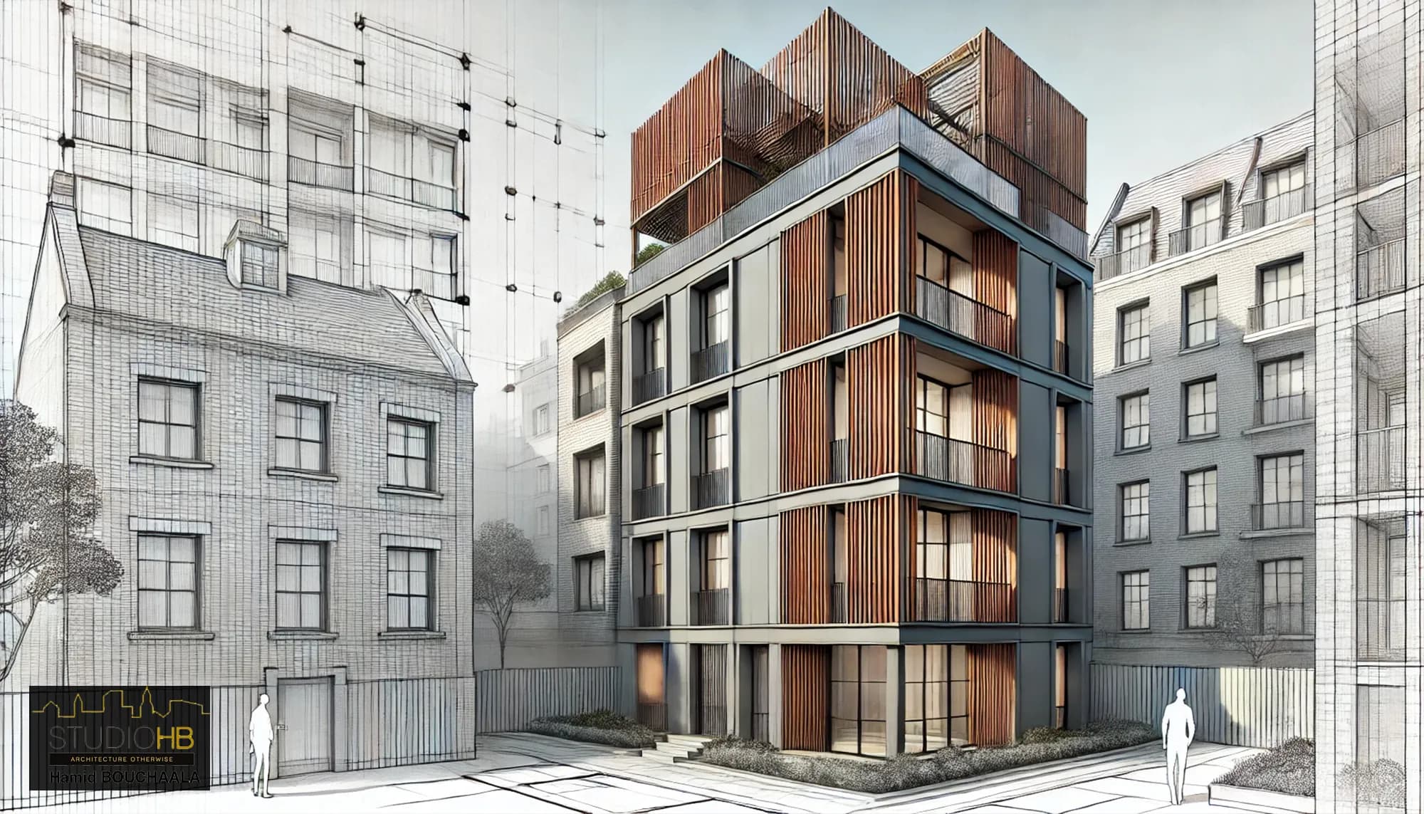 Conception de la surélévation d'un immeuble media 2