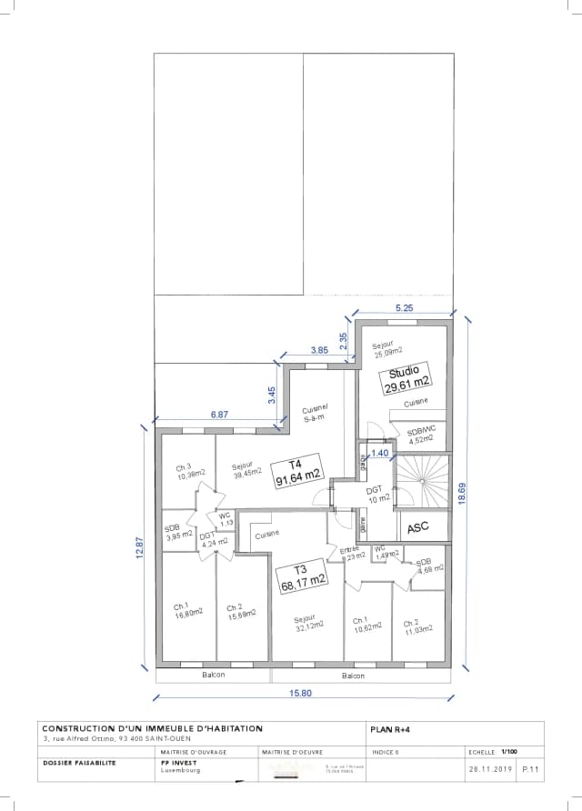 Réalisation d'un immeuble de logements media 50
